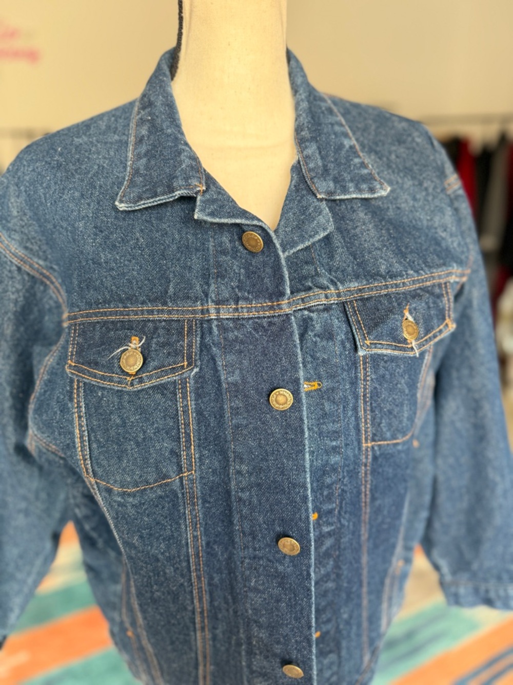 Vintage Hovis Heartland Apparel Denim Jacket Dark Blue - Picture 3 of 9
